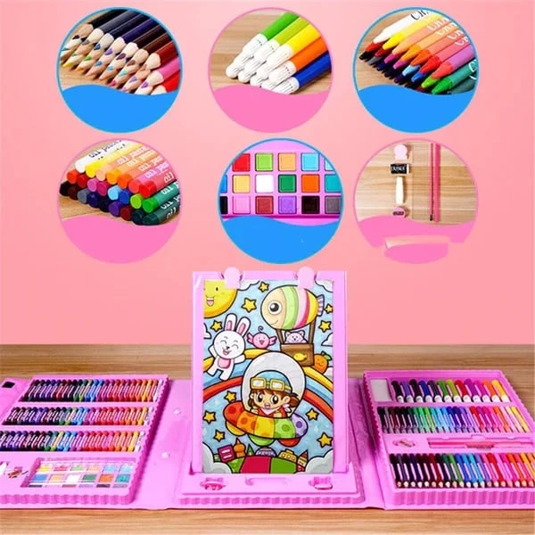🔥Deluxe 6-in-1 Kreativ-Kunstset 🧑‍🎨 (Ideales Geschenk für Kinder) Jedes Kind ist ein Künstler!