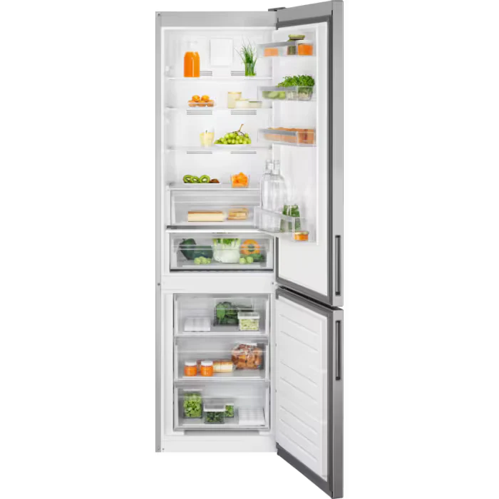 Electrolux 600 TwinTech 367L Frost Free freistehend Kühl-Gefrierkombination - Grau & Edelstahl | LNT6ME36U2