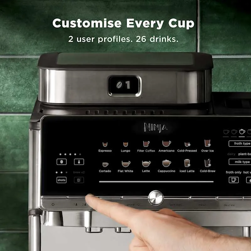 Ninja AutoBarista Pro Automatic Espressomaschine - Schwarz & Edelstahl | AE1051UK