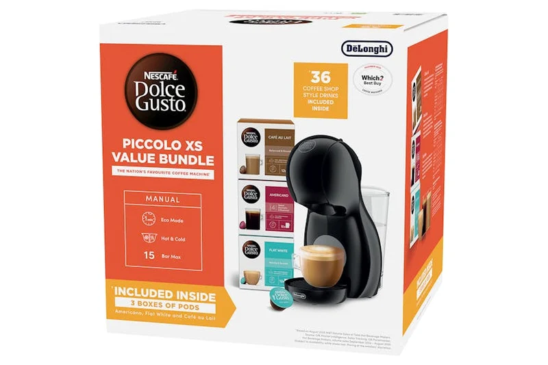 Nescafé Dolce Gusto Piccolo XS Pod Kaffeemaschine by De'Longhi - Value Bundle - Schwarz | EDG210.BGY