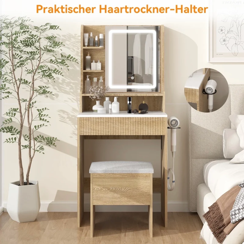 Schminktisch LED Spiegel Kosmetiktisch Tisch Schlafzimmer