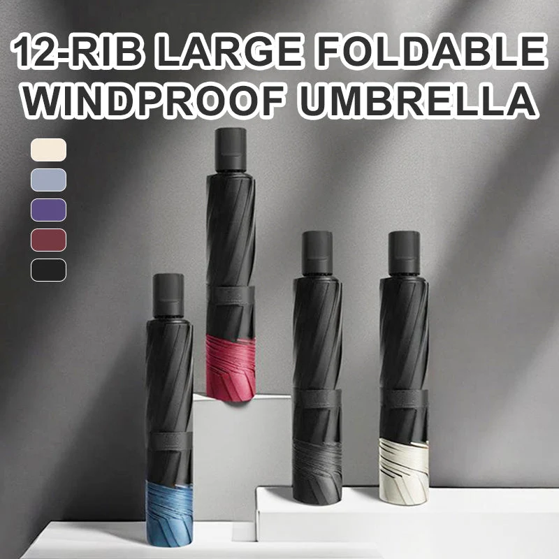 🌂55% Rabatt🔥Großer faltbarer Regenschirm mit 12 windfesten Speiche