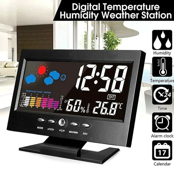 ✨⏰ Letzter Tag der Aktion 50 % 🔥 Digitaler LED-Temperatur- und Luftfeuchtigkeitsmesser Wettervorhersage LED-Zähler Wecker