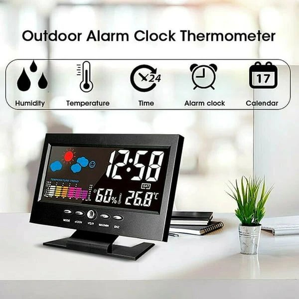 ✨⏰ Letzter Tag der Aktion 50 % 🔥 Digitaler LED-Temperatur- und Luftfeuchtigkeitsmesser Wettervorhersage LED-Zähler Wecker