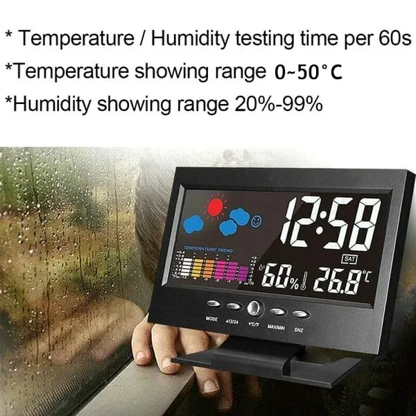 ✨⏰ Letzter Tag der Aktion 50 % 🔥 Digitaler LED-Temperatur- und Luftfeuchtigkeitsmesser Wettervorhersage LED-Zähler Wecker