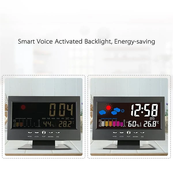 ✨⏰ Letzter Tag der Aktion 50 % 🔥 Digitaler LED-Temperatur- und Luftfeuchtigkeitsmesser Wettervorhersage LED-Zähler Wecker
