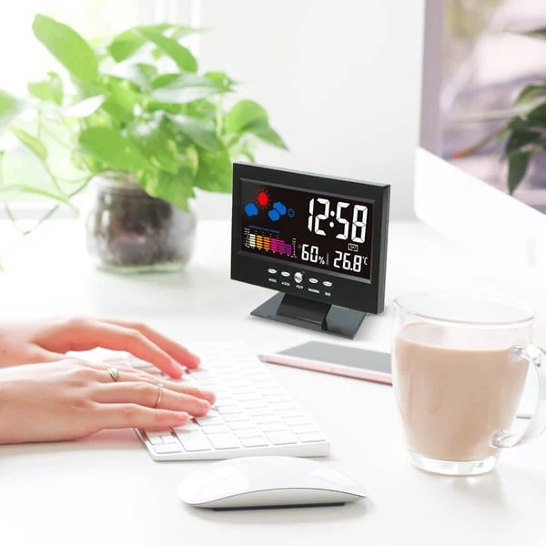 ✨⏰ Letzter Tag der Aktion 50 % 🔥 Digitaler LED-Temperatur- und Luftfeuchtigkeitsmesser Wettervorhersage LED-Zähler Wecker