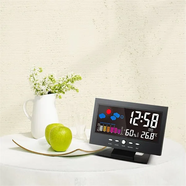 ✨⏰ Letzter Tag der Aktion 50 % 🔥 Digitaler LED-Temperatur- und Luftfeuchtigkeitsmesser Wettervorhersage LED-Zähler Wecker
