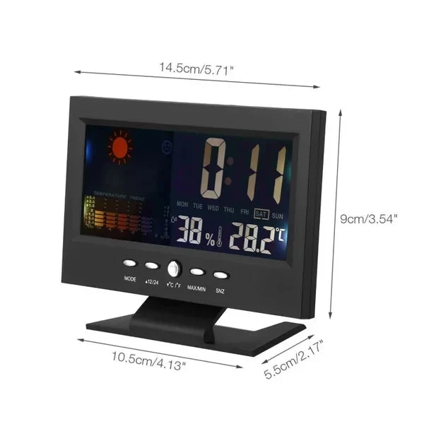 ✨⏰ Letzter Tag der Aktion 50 % 🔥 Digitaler LED-Temperatur- und Luftfeuchtigkeitsmesser Wettervorhersage LED-Zähler Wecker