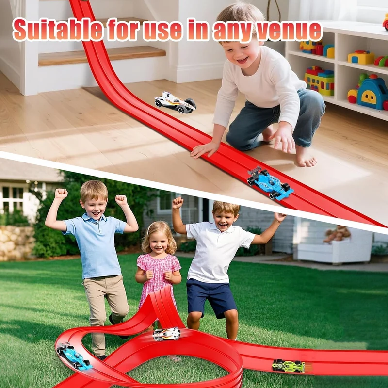 🎁Frühweihnachtlicher Sonderverkauf 50% Rabatt🎅🏎️DIY-Rennbahn für Kinder aus Aluminiumlegierung mit Saugnäpfen