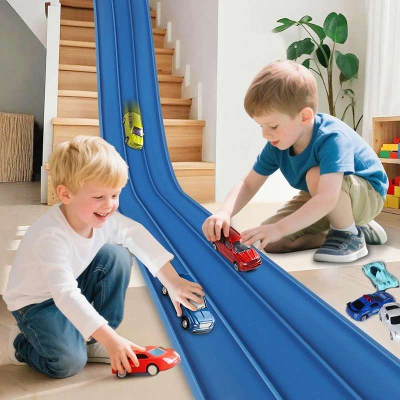 🎁Frühweihnachtlicher Sonderverkauf 50% Rabatt🎅🏎️DIY-Rennbahn für Kinder aus Aluminiumlegierung mit Saugnäpfen