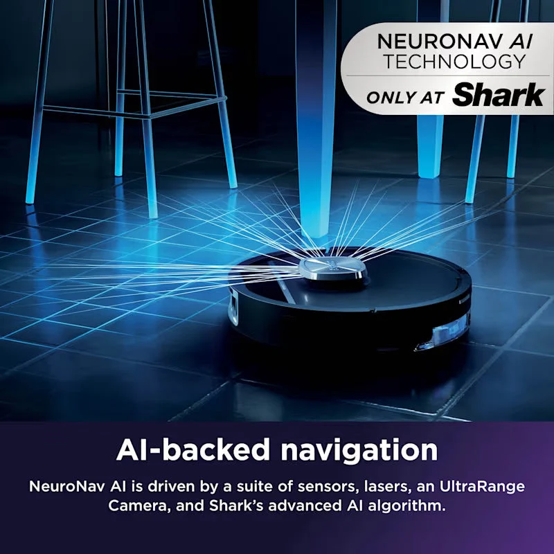 Shark PowerDetect UV Reveal 2-in-1 Vac & Mop Robot Vacuum - Schwarz | RV3000XEUK