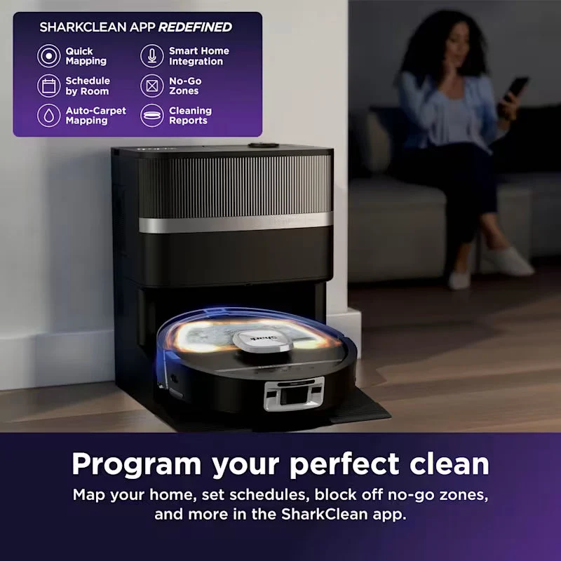 Shark PowerDetect UV Reveal 2-in-1 Vac & Mop Robot Vacuum - Schwarz | RV3000XEUK