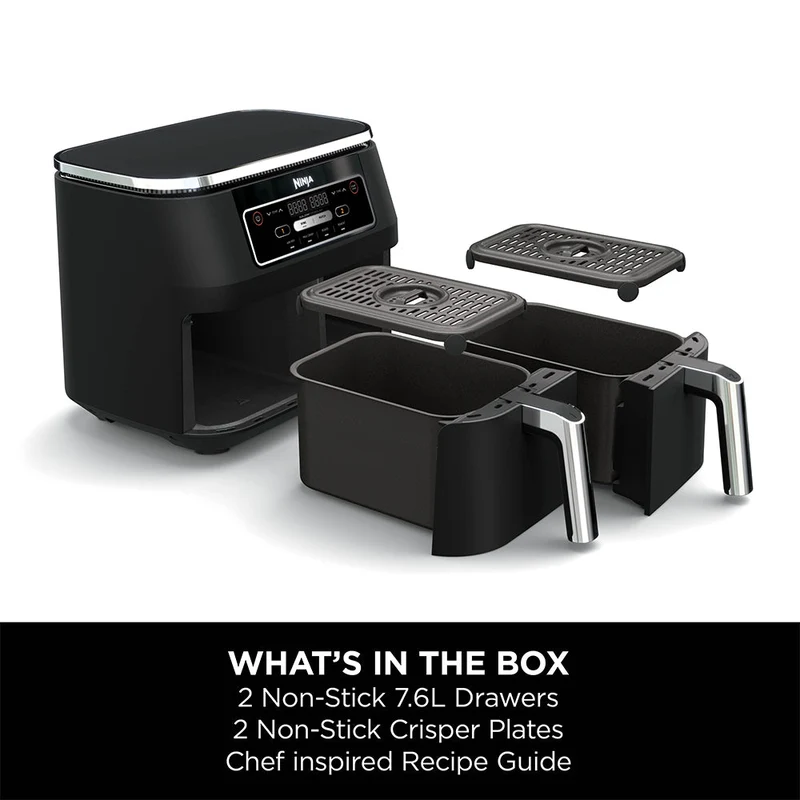 Ninja Foodi 4-in-1 Dual Zone 7.6L Heißluftfritteuse - Schwarz | AF200UK