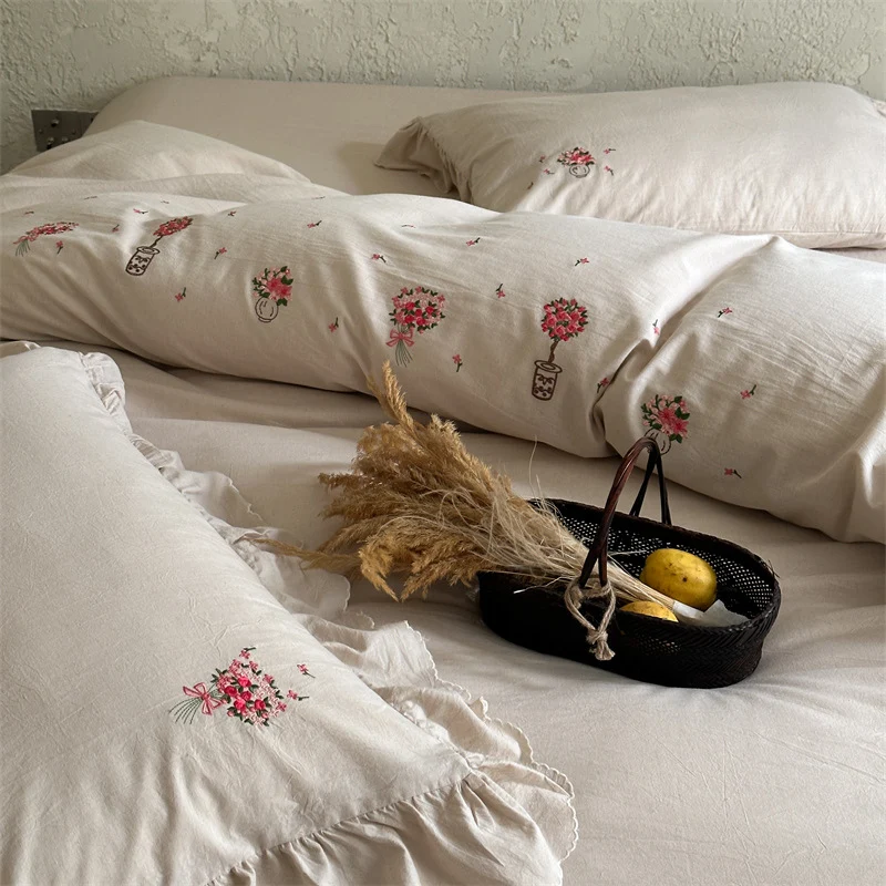 Luxuriöses Baumwollsatin-Bettwäsche-Set mit Hotelverschluss und extra-weichen Kissenbezügen