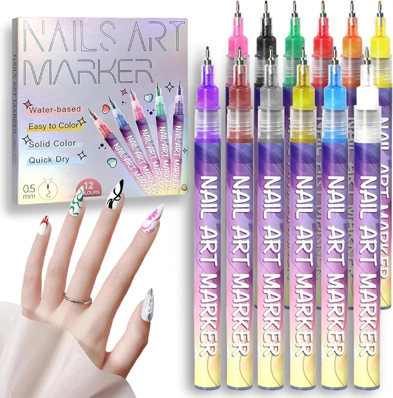 ⏳Limitiertes Sonderangebot⏰Set mit 12 Nail Art Stiften🎨