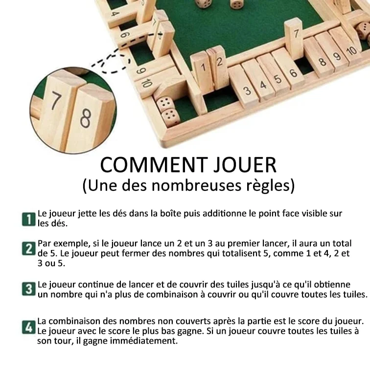 🔥Letzter Tag des Ausverkaufs 50 % Rabatt🔥🎲LUSTIGE FAMILIENSPIELE – Shut The Box Brettspiel