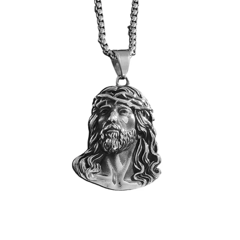 🕊️✝️Halskette mit Jesus-Kopf-Anhänger