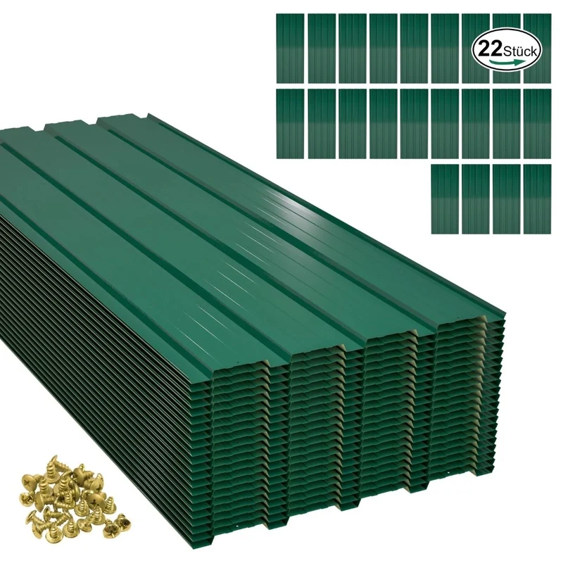 22x Profilblech Metall Dachblech Platten Stahlblech