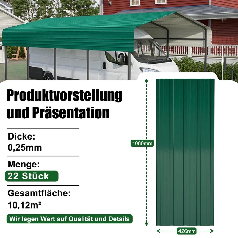 22x Profilblech Metall Dachblech Platten Stahlblech
