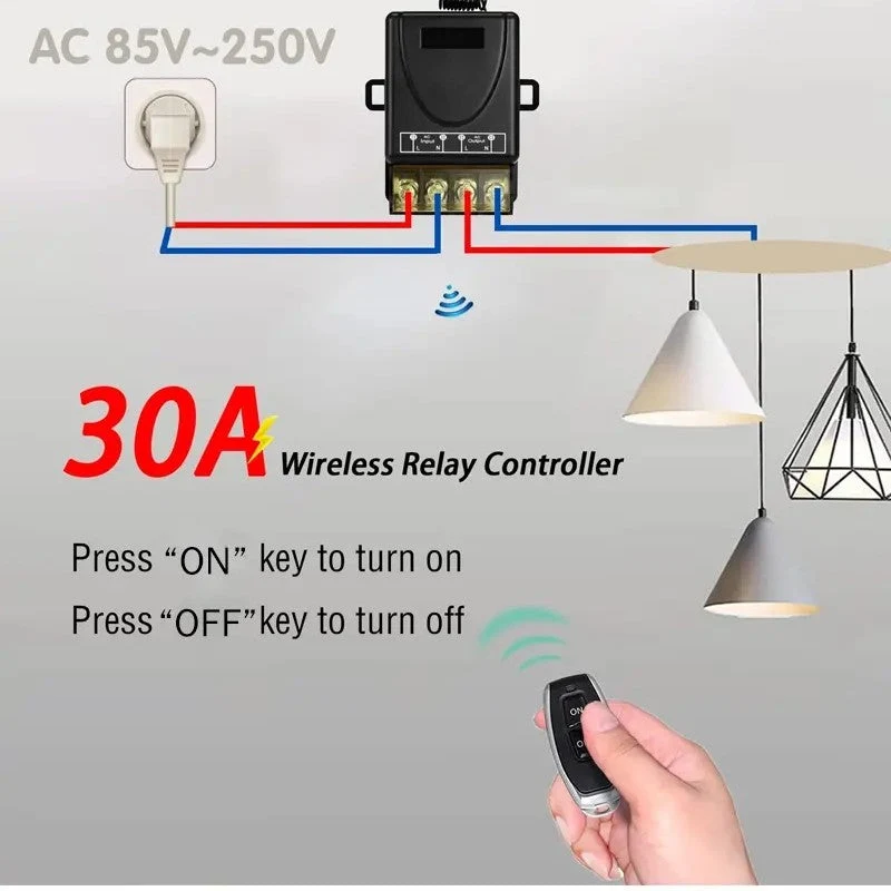 🔌 KAUFEN 2 ERHALTEN 3! ✨ Drahtloser Fernbedienungsschalter & Empfänger-Kit - Einfache Installation mit 100m Reichweite für Licht und Elektrogeräte 🏠💡