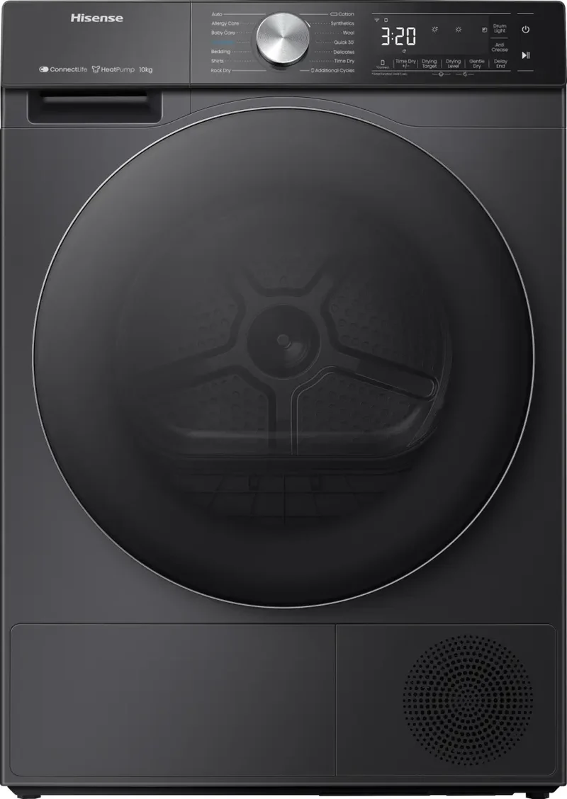 Hisense 5S Serie 10kg Wärmepumpentrockner, freistehend – Schwarz | DH5S102BB