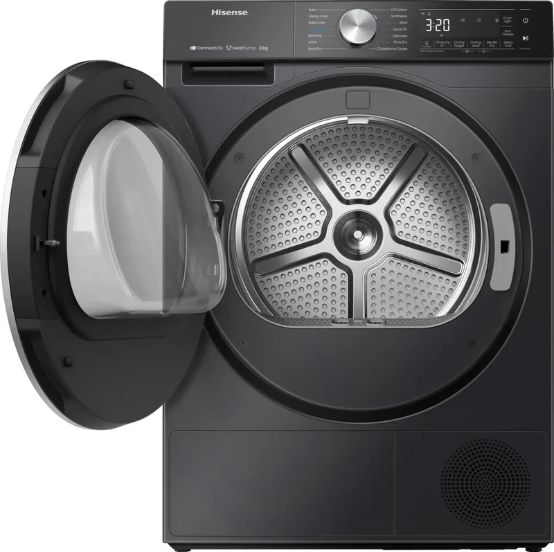 Hisense 5S Serie 10kg Wärmepumpentrockner, freistehend – Schwarz | DH5S102BB