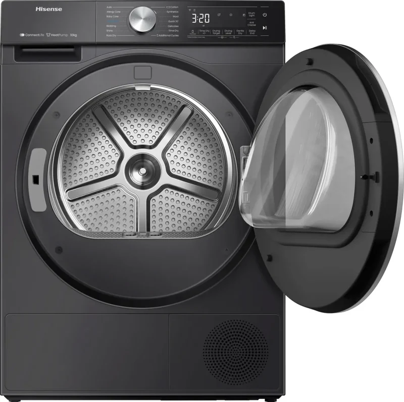 Hisense 5S Serie 10kg Wärmepumpentrockner, freistehend – Schwarz | DH5S102BB