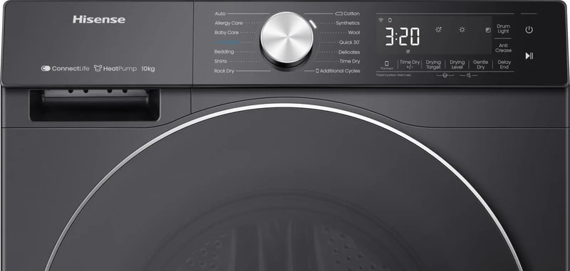 Hisense 5S Serie 10kg Wärmepumpentrockner, freistehend – Schwarz | DH5S102BB