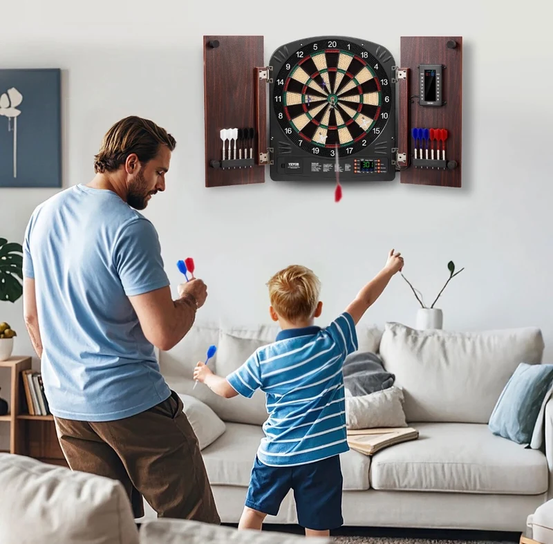 Dartschrankset Dartscheibe Zubehör Elektronisch Party