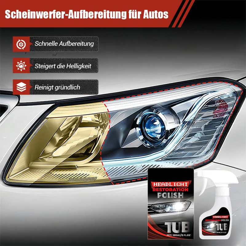 🚗 ✨ Autoscheinwerfer-Reparaturset – Professionelle Politur mit Schwamm und Versiegelung, klar und einfach anzuwenden, UV-Schutz💎