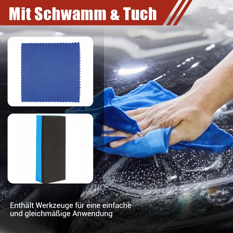 🚗 ✨ Autoscheinwerfer-Reparaturset – Professionelle Politur mit Schwamm und Versiegelung, klar und einfach anzuwenden, UV-Schutz💎
