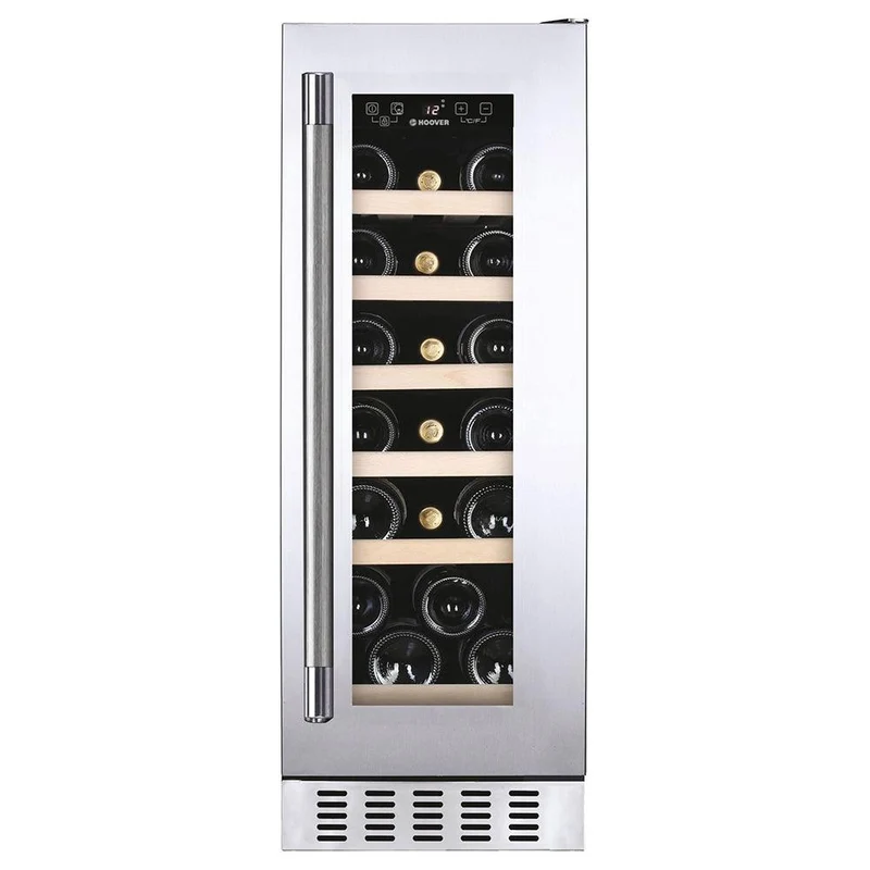 Hoover Weinkühlschrank für 19 Flaschen, freistehend – Edelstahl | HWCB 30 UKSSM