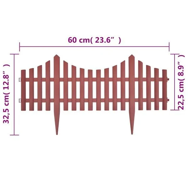 17x Zaun Abgrenzung Gartenzaun Gartendeko Beet