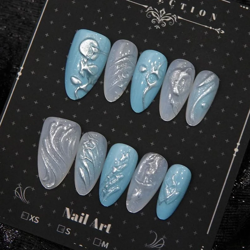 Künstlerische Press-On Nageldesigns
