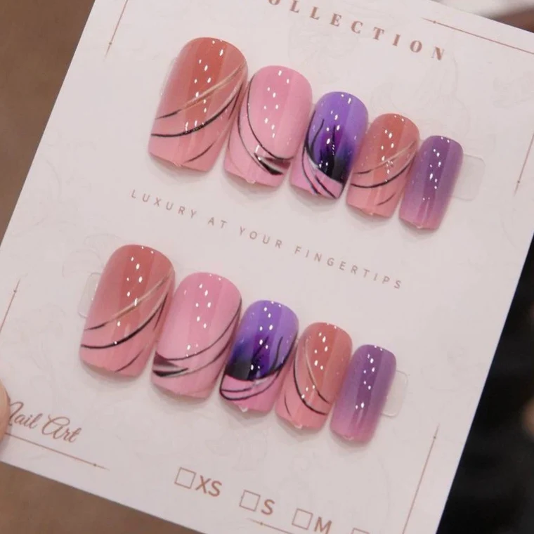 Künstlerische Press-On Nagelkunst
