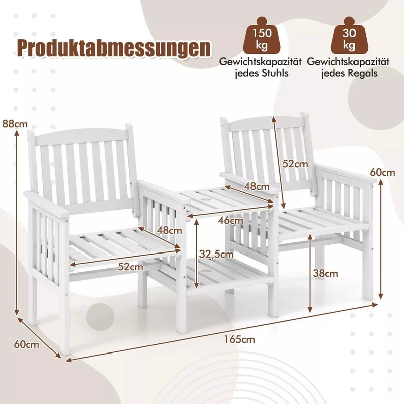 Gartenbankset Gartentisch Terrassenbank Balkonbank Set