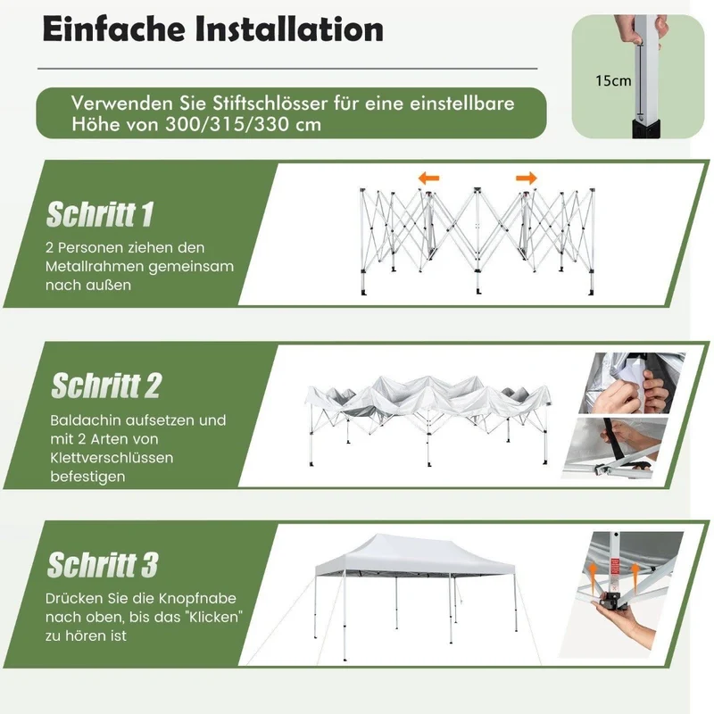 3х6m Faltpavillon Wasserdicht Outdoor Pavillon Garten