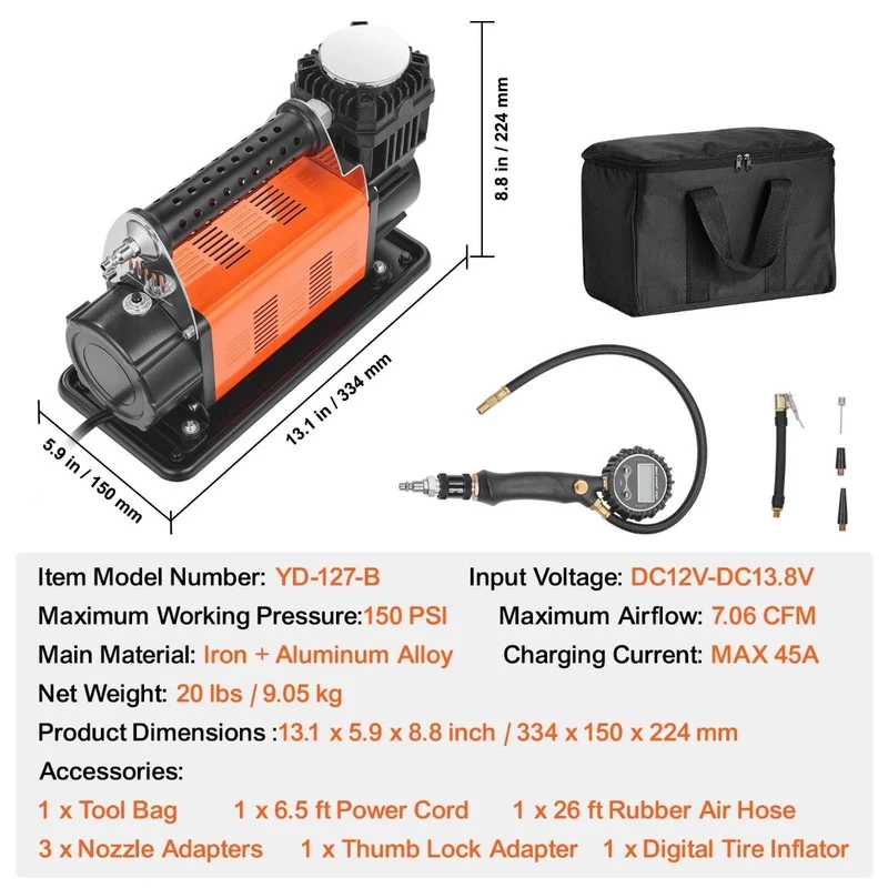 12V Luftkompressor Luftpumpe Druckluftkompressor Kfz