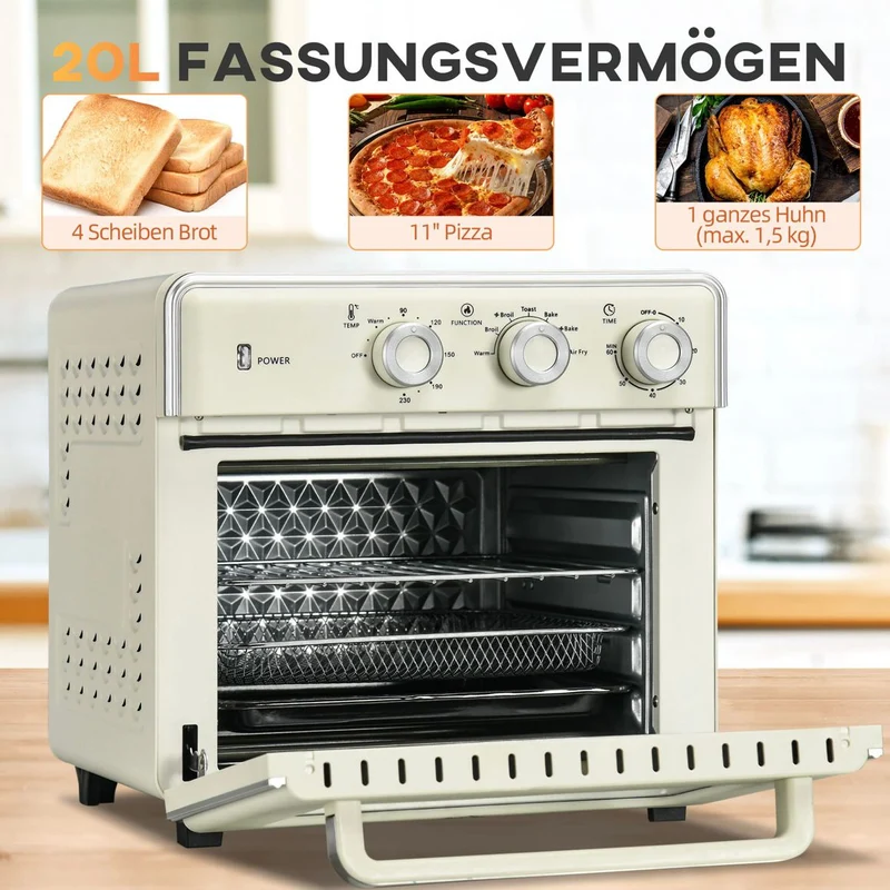 Miniofen Backblech Backrost 1400W Küchenarmaturen Küche