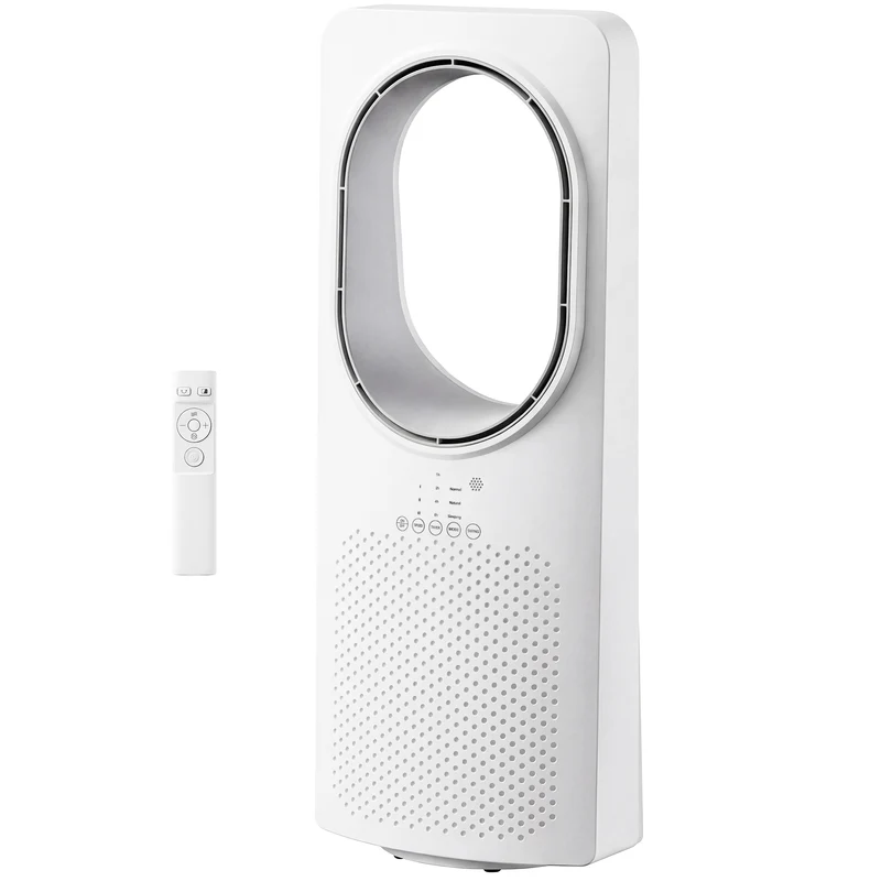 36dB Bladeless Tower Fan for Bedroom, 45° Oscillating, 3 Speeds, 15H Timer, White