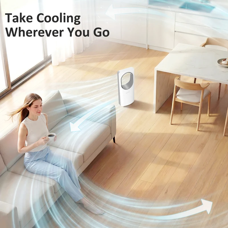 36dB Bladeless Tower Fan for Bedroom, 45° Oscillating, 3 Speeds, 15H Timer, White