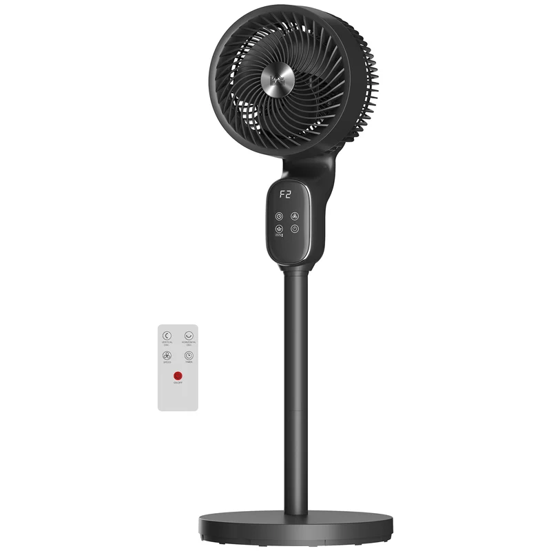 20 dB 39" Silent Pedestal Fan for Bedroom with Remote, 8-Speed, Black