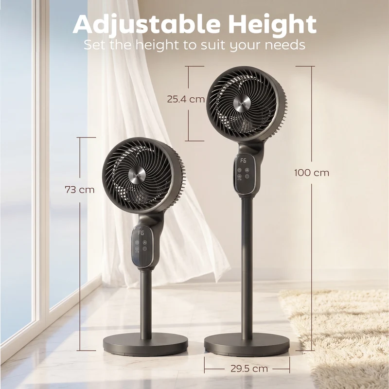 20 dB 39" Silent Pedestal Fan for Bedroom with Remote, 8-Speed, Black