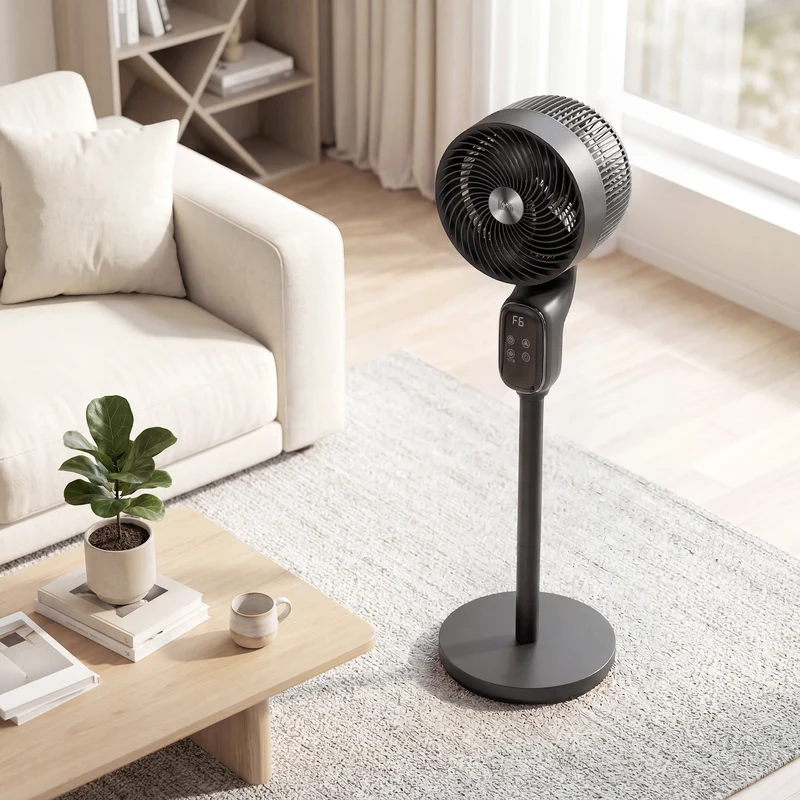 20 dB 39" Silent Pedestal Fan for Bedroom with Remote, 8-Speed, Black