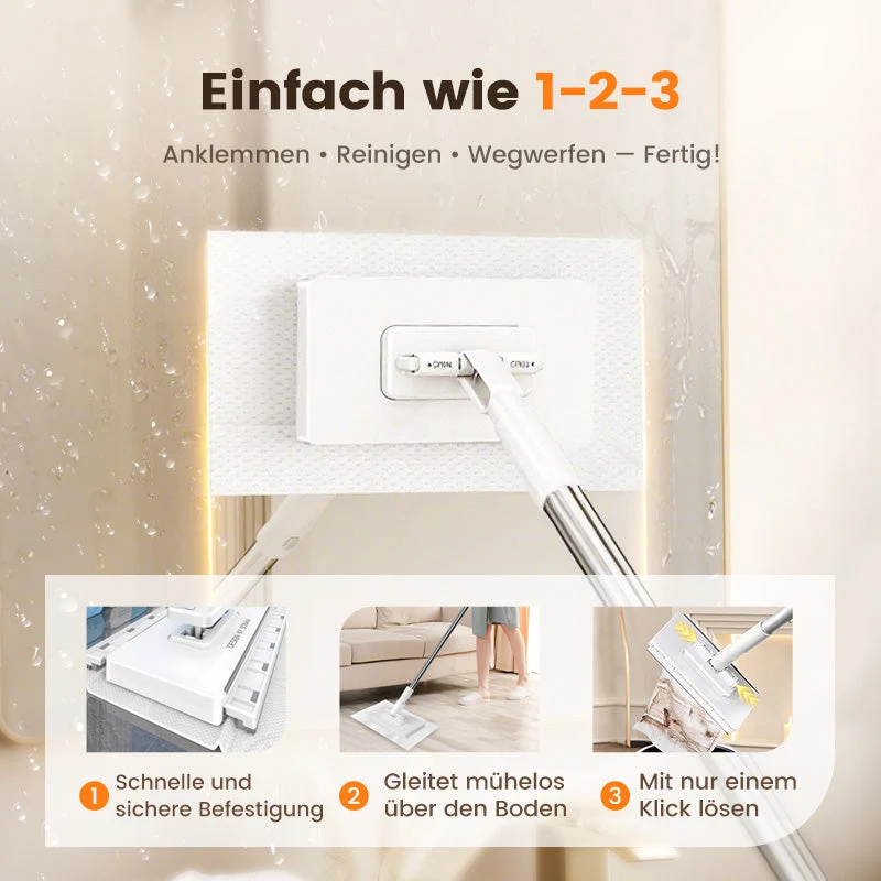 💥 LETZTER TAG! 50% RABATT 💥 Einweg-Staubmopp mit 4 wiederverwendbaren Bezügen 🧹✨