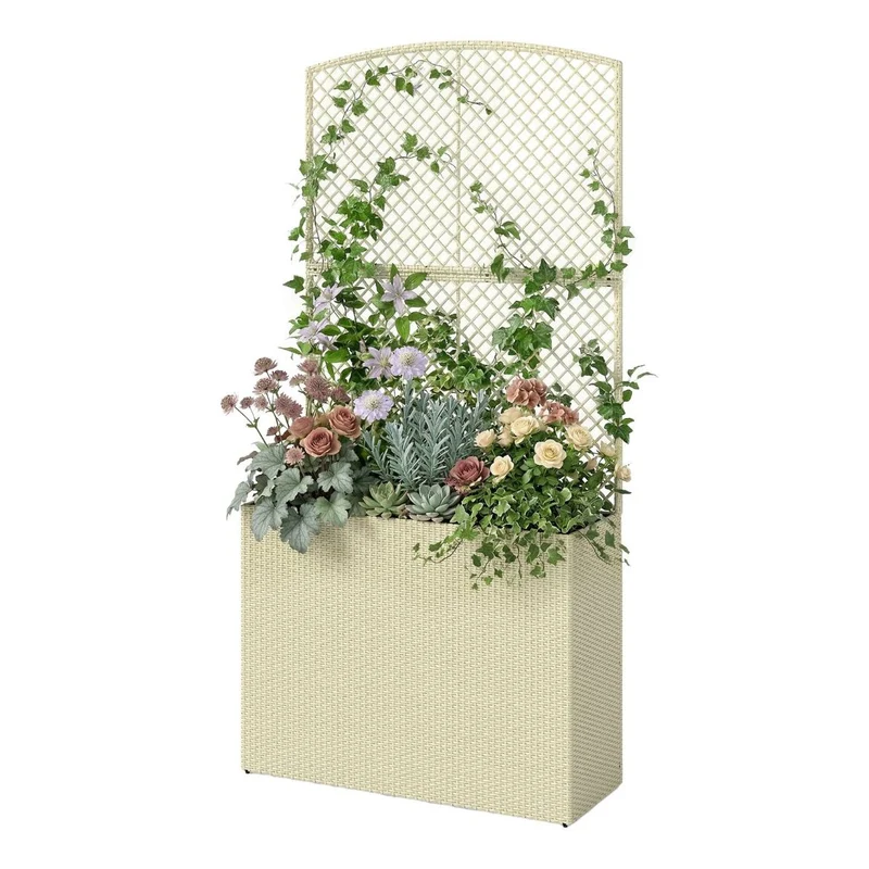 Hochbeet Rattan Optik Pflanzkasten Pflanzbeet Gartenbeet Gartenpflege