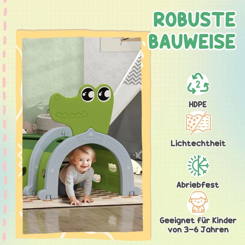 Krabbeltunnel Kinderspielzeug Spieltunnel 194cm Krokodiltunnel