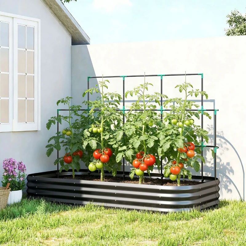 Hochbeet Rankgitter Pflanzkasten Handschuhe Gartenpflege Pflanzenbeet