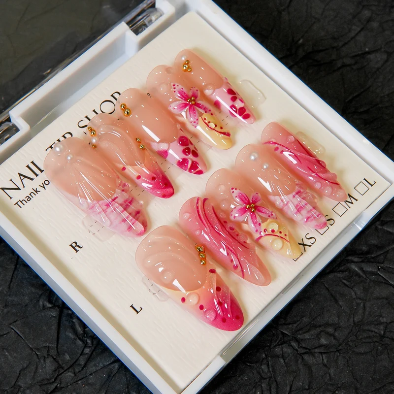Künstlerische Floral Druck Nägel